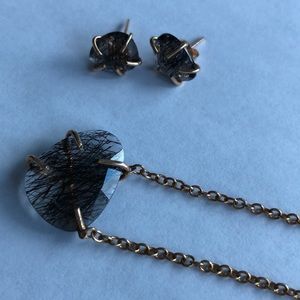 Quartz Necklace and Earrings